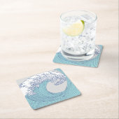 Japanische Asiatische Wellenreitkunst Rechteckiger Pappuntersetzer (Vor Ort)