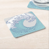 Japanische Asiatische Wellenreitkunst Rechteckiger Pappuntersetzer (angewinkelt)