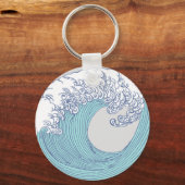 Japanische Asiatische Wellenreitkunst Schlüsselanhänger (Vorderseite)