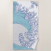 Japanische Asiatische Wellenreitkunst Strandtuch (Vorderseite)