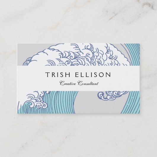 Japanische Asiatische Wellenreitkunst Visitenkarte (Vorderseite)