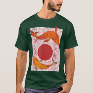 Japanische Ästhetik Sakura Nishikigoi Carp Fish Po T-Shirt