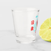 Japanische ästhetische Coole Dame in Kimono Glass Schnapsglas (Links)