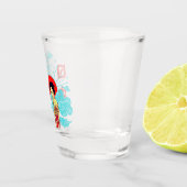 Japanische ästhetische Coole Dame in Kimono Glass Schnapsglas (Rechts)