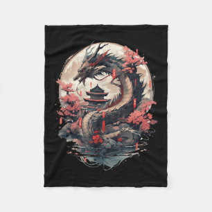 Japanische ästhetische Drache Japanische Kunst Jap Fleecedecke