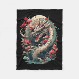 Japanische ästhetische Drache Japanische Kunst Jap Fleecedecke