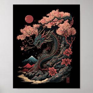 Japanische ästhetische Drache Japanische Kunst Jap Poster