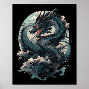 Japanische ästhetische Drache Japanische Kunst Jap Poster