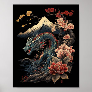 Japanische ästhetische Drache Japanische Kunst Jap Poster