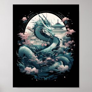 Japanische ästhetische Drache Japanische Kunst Jap Poster