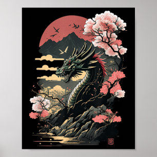 Japanische ästhetische Drache Japanische Kunst Jap Poster