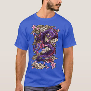 Japanische ästhetische Drache Tattoo Stil Sakura C T-Shirt