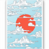 Japanische aufgehende Sonne Aufkleber (Vorderseite)