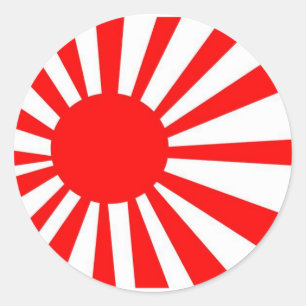 Japanische aufgehende Sonne-Flagge Runder Aufkleber