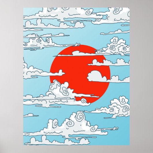 Japanische aufgehende Sonne Poster (Vorne)