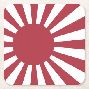 Japanische aufgehende Sonnenflagge, Edo bis WW2 Rechteckiger Pappuntersetzer