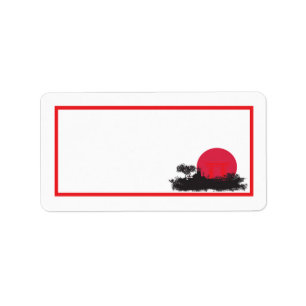Japanische aufkommende Sun Wedding-Mailadresse Adressaufkleber