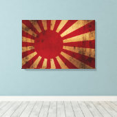 Japanische aufsteigende Sonnenflagge (Not) Leinwanddruck (Insitu (Holzboden))