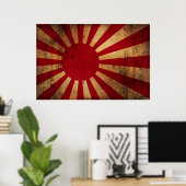 Japanische aufsteigende Sonnenflagge (Not) Poster (Heimbüro)