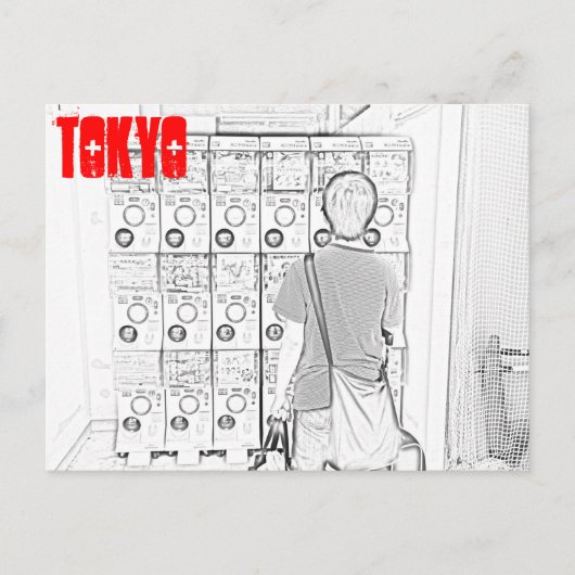 japanische Automaten auf der Postkarte von Tokio (Vorderseite)