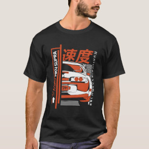 Japanische Autos k4 Supraorange und weiß T-Shirt