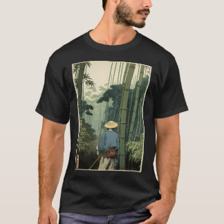 Japanische Bambus Grove Woodblock Spiritualität T-Shirt