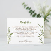 Japanische Bambushochzeit danken Ihnen zu Dankeskarte (Stehend Vorderseite)