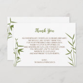 Japanische Bambushochzeit danken Ihnen zu Dankeskarte (Vorne/Hinten)