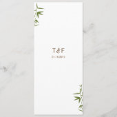 Japanische Bambushochzeits-Menü-Karte Menükarte (Rückseite)