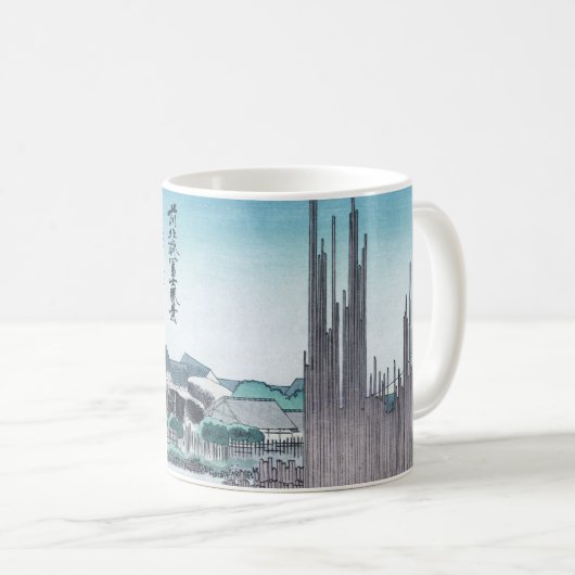 Japanische Bau-Holzarbeit Ukiyo-e durch Hokusai Kaffeetasse (VorderseiteRechts)