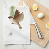 Japanische Baumspreizen unter einem schleichenden Geschirrtuch (Viertel Falte)