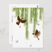 Japanische Baumspreizen unter einem schleichenden  Postkarte (Vorne/Hinten)