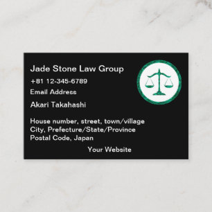 Japanische Bengoshi Visitenkarten Jade Law Logo Visitenkarte