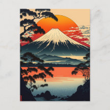 Japanische Berge Ukiyo e Illustration