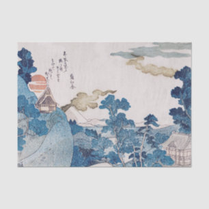 JAPANISCHE BLAU UND WEISSE DRUCKE DES ZENTRALTISSU SEIDENPAPIER
