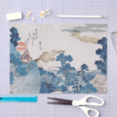 JAPANISCHE BLAU UND WEISSE DRUCKE DES ZENTRALTISSU SEIDENPAPIER (Handwerk)