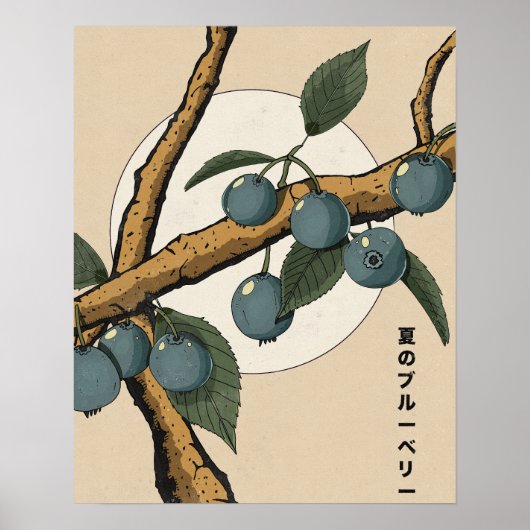 Japanische Blaubeeren Poster (Vorne)
