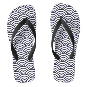 Japanische Blaue Wellen Seigaiha Meer Badesandalen