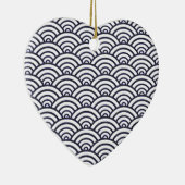 Japanische Blauwellen Seigaiha Sea Keramik Ornament (Rechts)