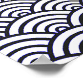 Japanische Blauwellen Seigaiha Sea Poster (Ecke)