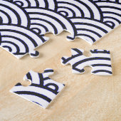 Japanische Blauwellen Seigaiha Sea Puzzle (Seite)