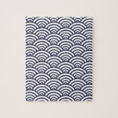 Japanische Blauwellen Seigaiha Sea Puzzle (Vertikal)