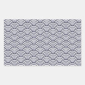 Japanische Blauwellen Seigaiha Sea Rechteckiger Aufkleber (Vorderseite)