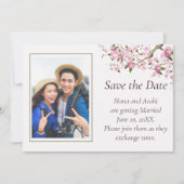 Japanische Blossom-Hochzeit speichert die Datumska Save The Date (Vorderseite)