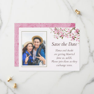 Japanische Blossom Hochzeit speichert die Datumska Save The Date