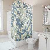 Japanische Blue Leaf-Blume Duschvorhang (Beispiel)