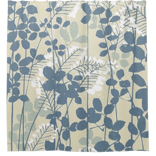 Japanische Blue Leaf-Blume Duschvorhang (Vorderseite)