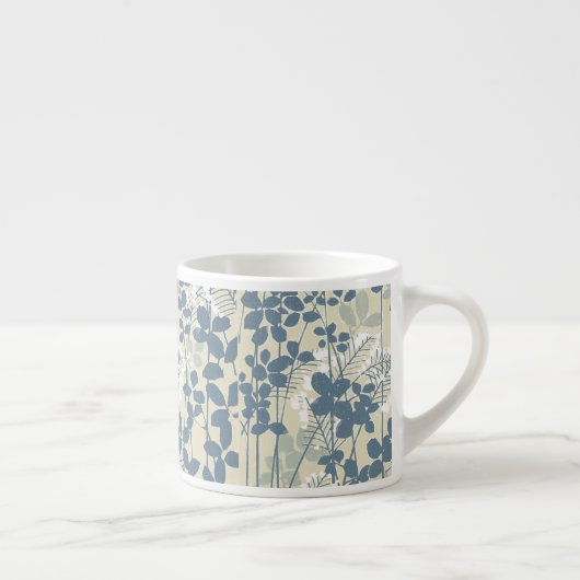 Japanische Blue Leaf-Blume Espressotasse (Rechts)