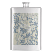 Japanische Blue Leaf-Blume Flachmann (Vorderseite)