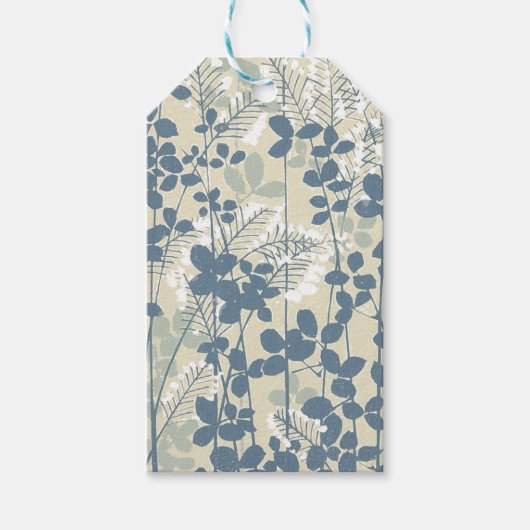 Japanische Blue Leaf-Blume Geschenkanhänger (Vorderseite)